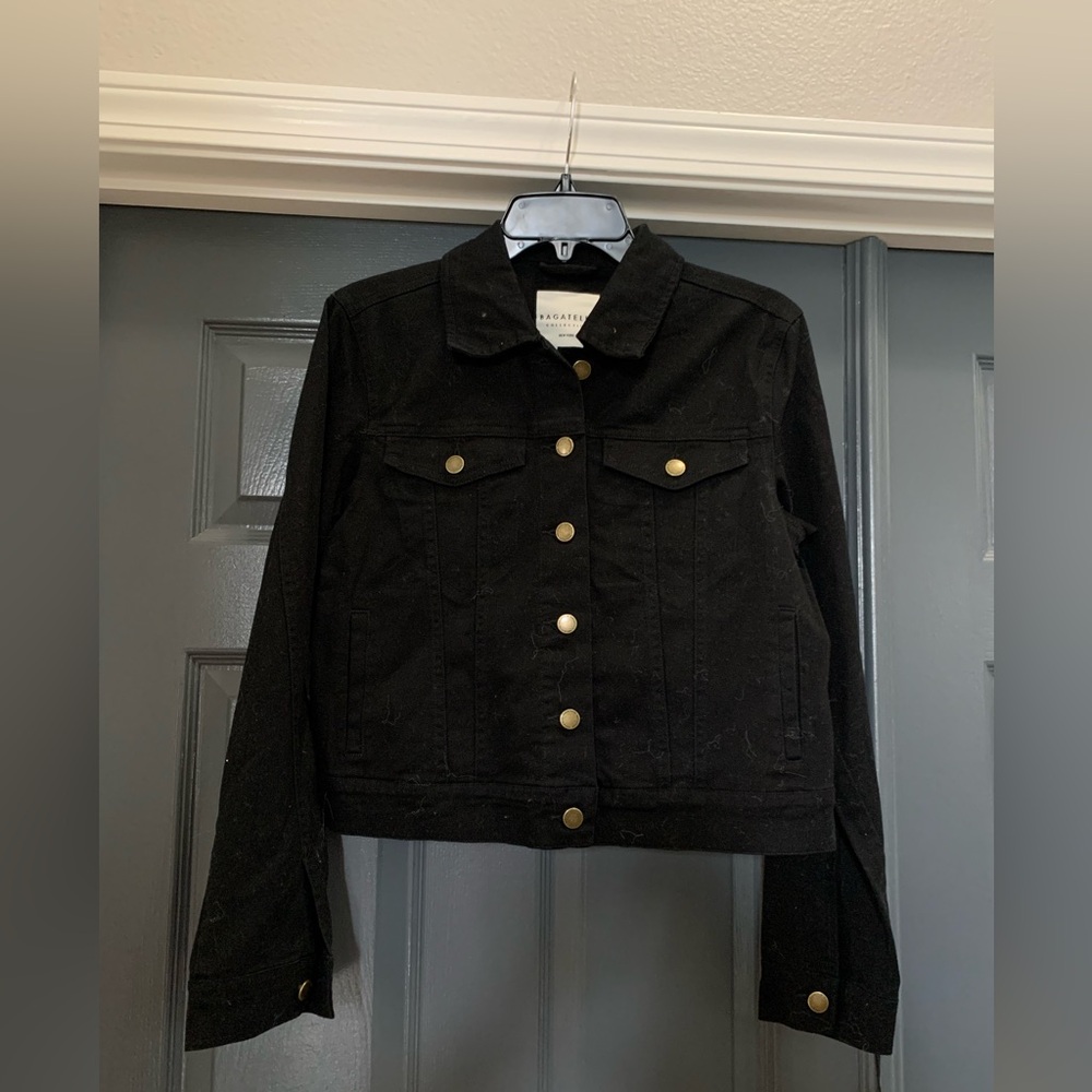 New Bagatelle Black Denim Jacket with Gold Buttons - Picture 2 of 6